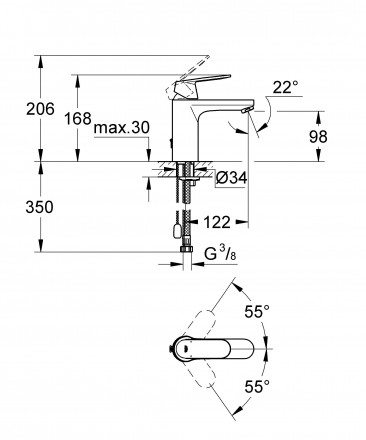 Grohe Eurosmart Cosmopolitan 23326000 Смеситель для раковины