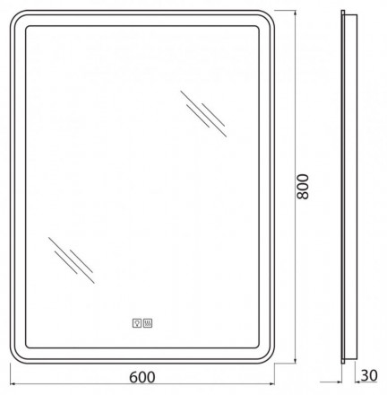 Belbagno SPC-MAR-600-800-LED-TCH-SND Зеркало со встроенной подсветкой, голосовым управлением и подог