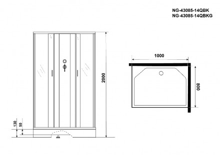 Niagara NG-43085-14QBK душевая кабина