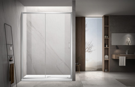 Aquatek  AQ ARI RA 12020CH Душевая дверь двухэлементная, раздвижная 200х120, хром