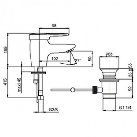Jacob Delafon Kandel E660RU-CP Смеситель для раковины