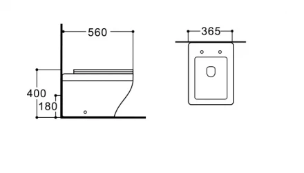 Aquatek AQ1964-00 Унитаз напольный приставной 560x365x400