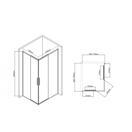 Vincea Slim-U VSS-2SU8010CLB душевой уголок
