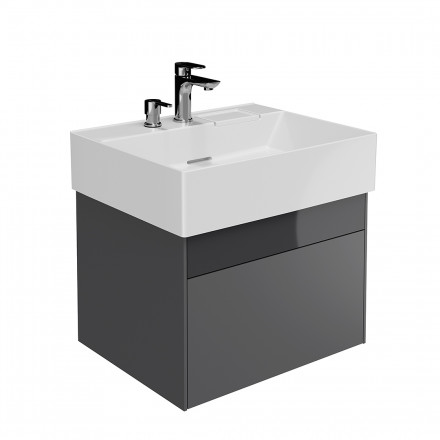 Kerama Marazzi Logica 60 тумба подвесная 2 ящика, стальной серый