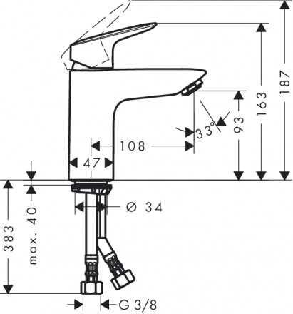 Hansgrohe Logis 71101000 смеситель для раковины 100 мм