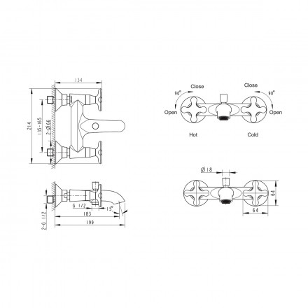 Bravat Summer Rain F677111C-01 Смеситель для ванны