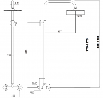 Fmark FS8405H Душевая стойка