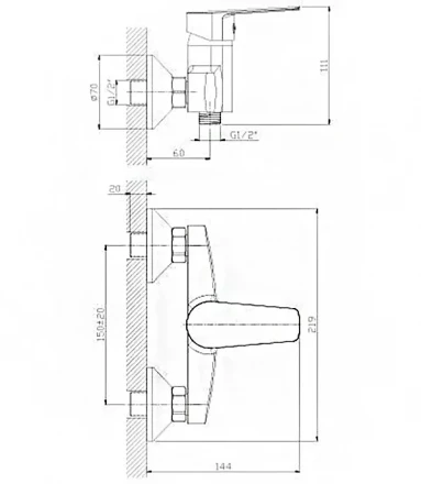 Rossinka S S35-41 Смеситель для душа