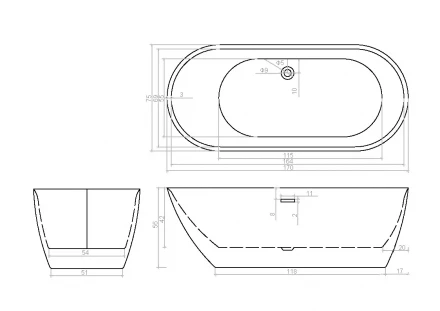 Ceruttispa Como акриловая ванна 170x75x60