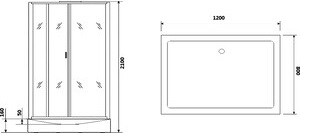 Niagara NG-6012GQR 120х80 душевая кабина низкий поддон