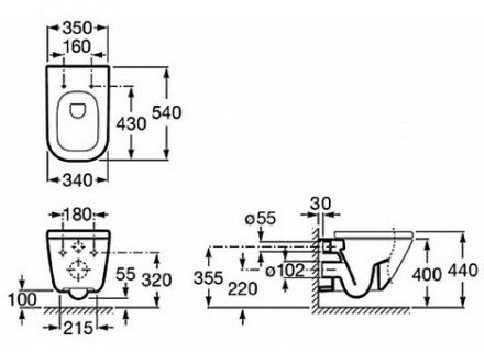 Roca 893104100 Gap унитаз подвесной с инсталляцией Roca