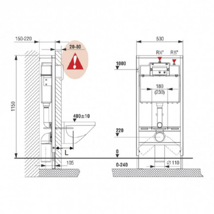 Roca 893104100 Gap унитаз подвесной с инсталляцией Roca