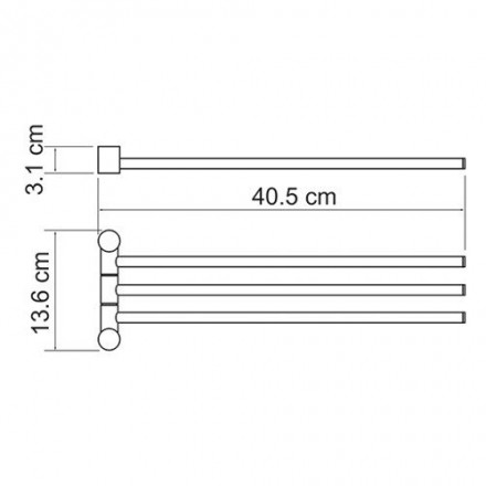 Wasserkraft Exter K-1533 Держатель полотенец 3-е рога