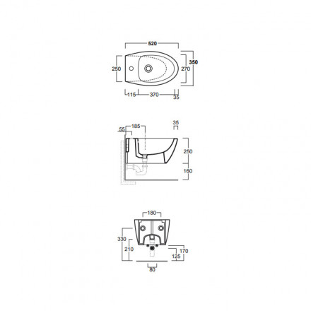 Simas Lft Spazio LFT 19 биде подвесное 520х350