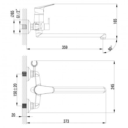 Lemark Partner LM6551C смеситель для ванны и душа