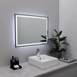 Fixsen Led FX-2090B Зеркало с подсветкой  прямоугольное 90х70 см черное