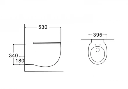 Aquatek AQ1980-00 Унитаз подвесной 530x395x340