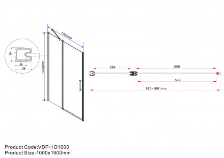 Vincea Orta VPP-1O100CL душевая дверь