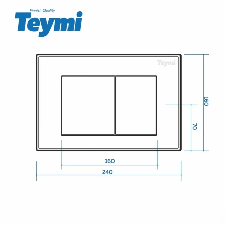 Teymi T70020WM Клавиша смыва 200x260x50