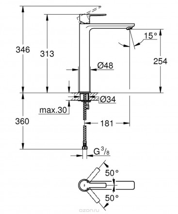 Grohe Lineare 23405001 смеситель для раковины