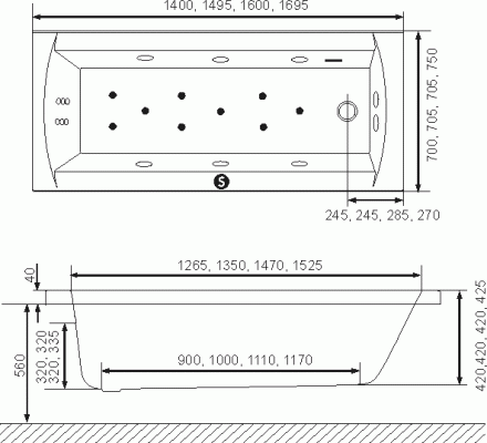 Excellent Aquaria 140x70 акриловая ванна