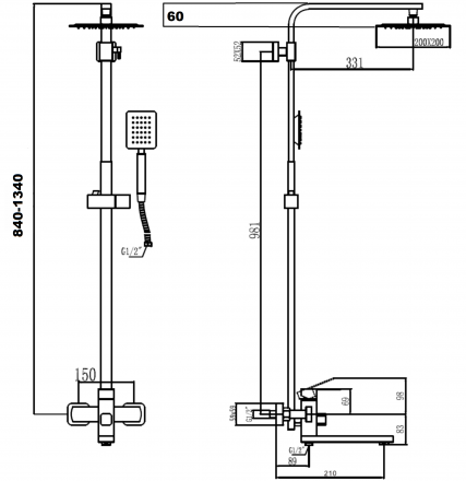 Fmark FS8145-35H Душевая стойка