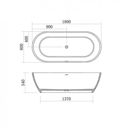 Azario SOLID SURFACE 180х80х54 ванна из искусственного камня