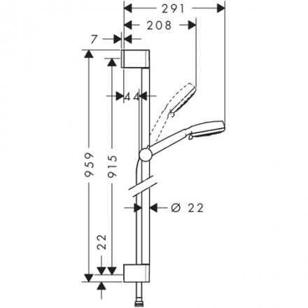 Hansgrohe Crometta 100 Multi 26656400 Душевой гарнитур 90 см