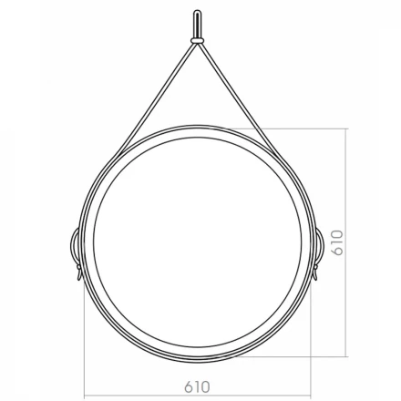 Azario Капитан D610 LED-00002332 Зеркало c подсветкой и диммером коричневая кожа