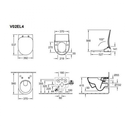 Villeroy Boch Subway 2.0 ViClean 5614r5r1 унитаз с крышкой-биде V02EL401