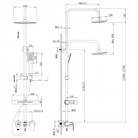 Lemark Tropic LM7002BL Душевая стойка
