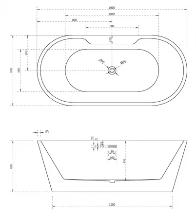 ABBER AB9299-1.6 акриловая ванна