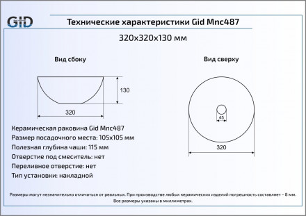 Gid Mnc487 раковина