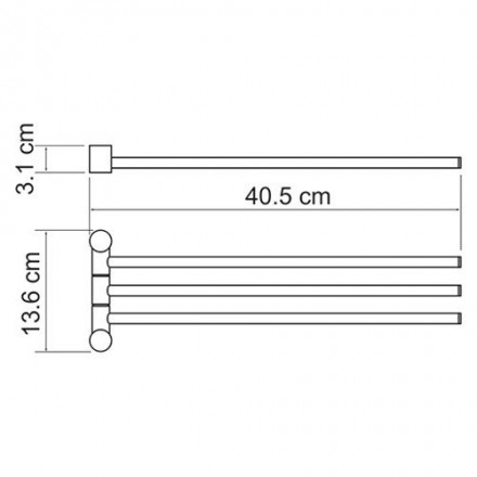 Wasserkraft Isar K-1633 Держатель полотенец 3-е рога