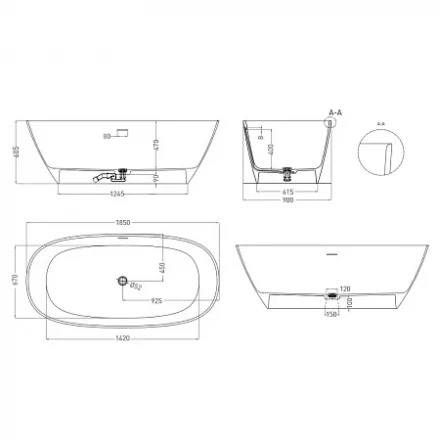 Salini Sofia 102529M Ванна отдельностоящая белый 185x90