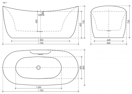 Sancos Jazz FB17 ванна акриловая 170x80x74