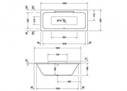 Duravit DuraStyle 700298 Акриловая ванна 180x80