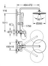 Grohe Euphoria 23061002 Душевая стойка поворотная
