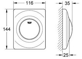 Grohe Surf 38808P00 клавиша смыва для инсталляции писсуара (Хром матовый)