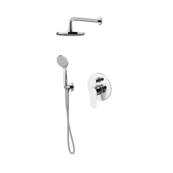 GATTONI H2Omix7000 А0002439023 Комплект для душа со смесителем встроенным на 2 выхода ручным душем с держателем и верхним душем   хром