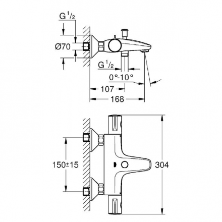 Grohe Grohtherm 800 34576000 Смеситель термостат для ванны