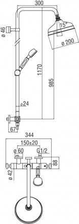 Nobili Carlos Primero T3 CP030-30T3CR душевая система с термостатом (хром)