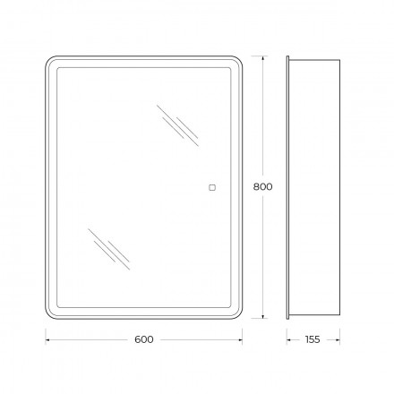 BelBagno SPC-MAR-600/800-1A-LED-TCHЗеркало-шкаф