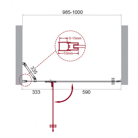 BelBagno KRAFT-B-12-60/40-C-Cr-L душевая дверь