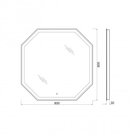BelBagno SPC-OTT-800-800-LED-TCHЗеркало