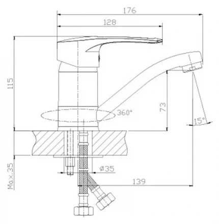 Rossinka T T40-22 Смеситель для раковины