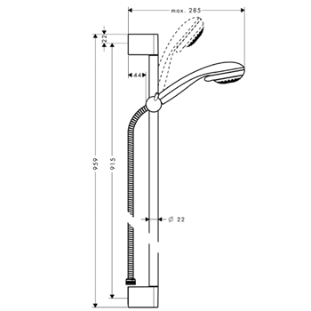 Hansgrohe Crometta 85 Multi/Unica Crometta 27766000 Душевой гарнитур 90