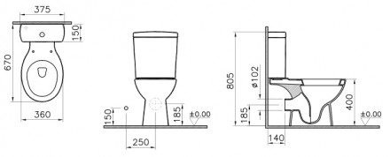 Norm Nord Duroplast 9845B099-7202 унитаз напольный с бачком и крышкой-сиденьем микролифт