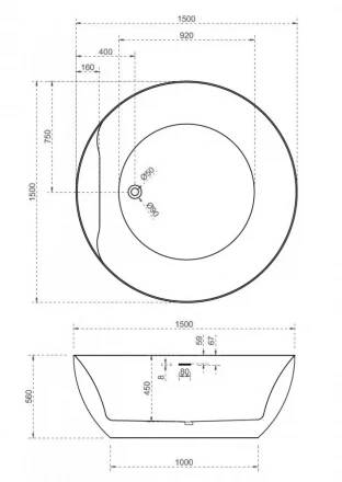ABBER AB9280 акриловая ванна