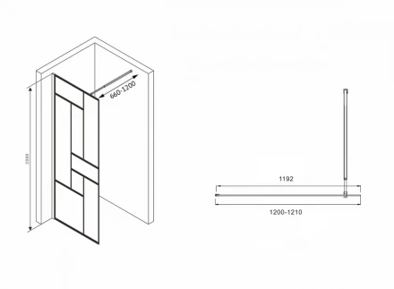 ABBER Immer Offen AG63120B душевая перегородка